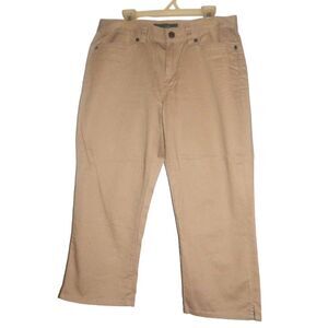 LRL Lauren Jeans Co. Classic Midcalf dark tan women size 2 cotton cropped pants